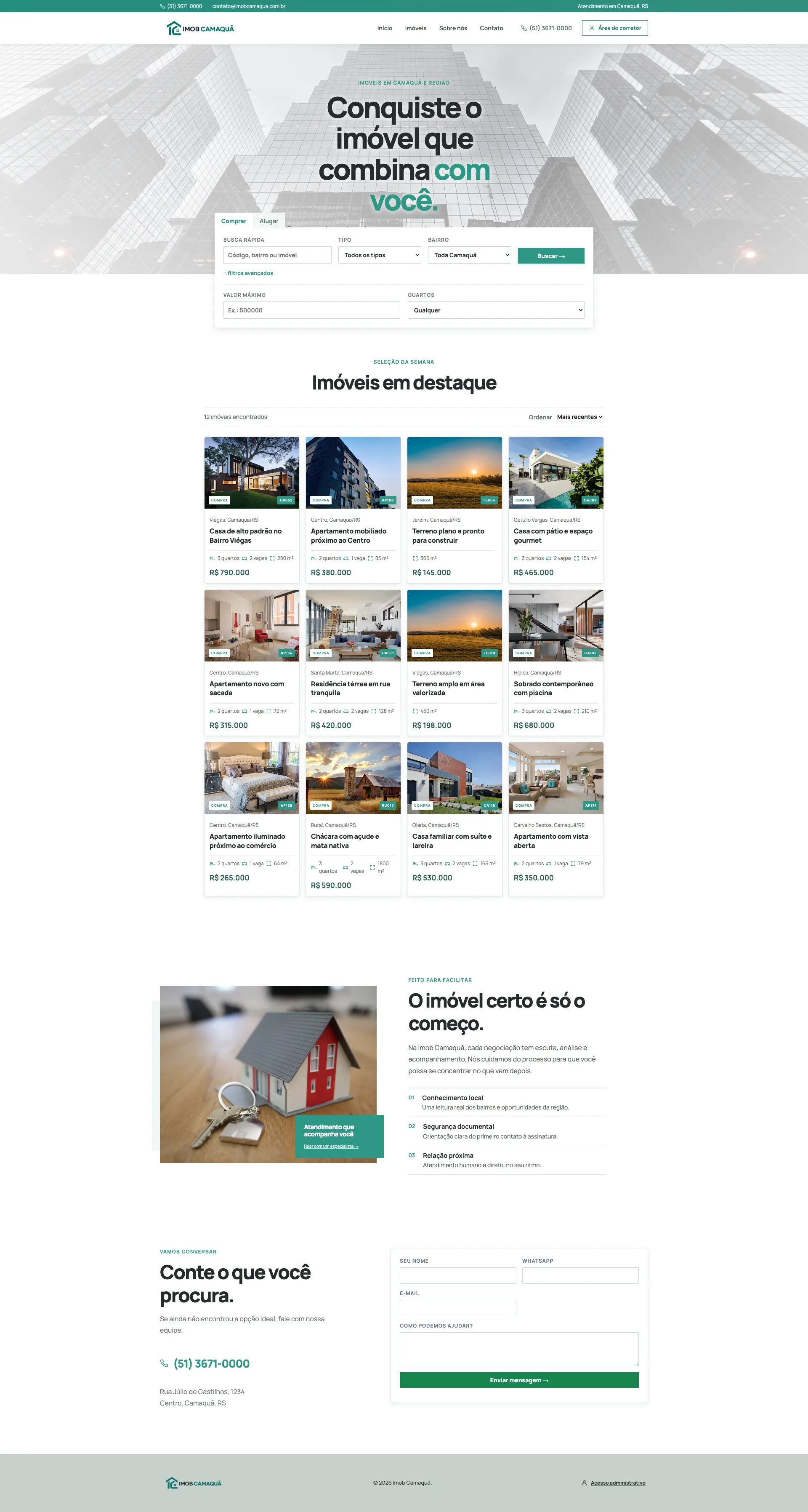 Projeto de site para imobiliária