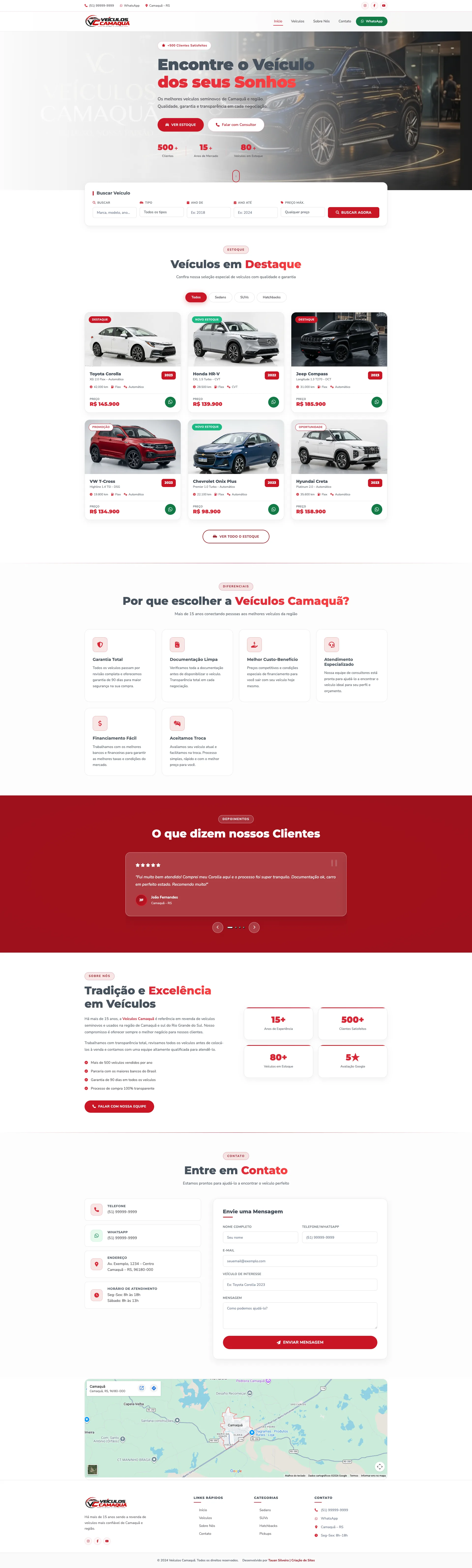 Projeto de site para revenda de veículos